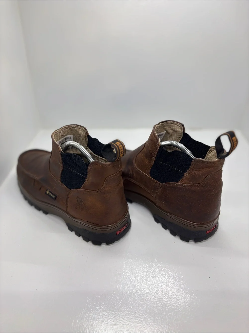 Rocky Outback Twin GTX Brown Leather Chelsea Boots Men’s 12W Waterproof Gore-Tex